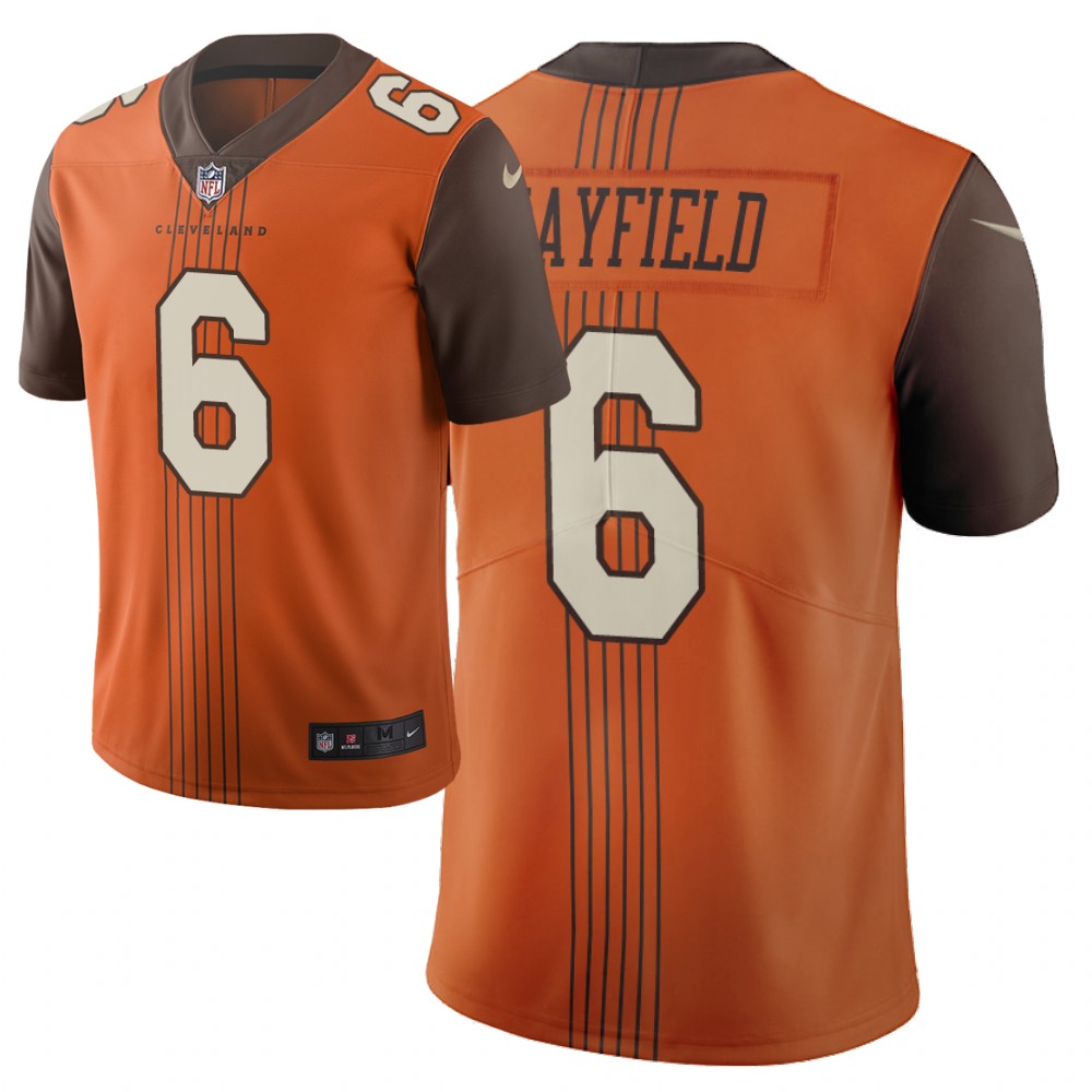 Men's Cleveland Browns #6 Baker Mayfield Orange 2019 City Edition Limited Stitched NFL Jersey